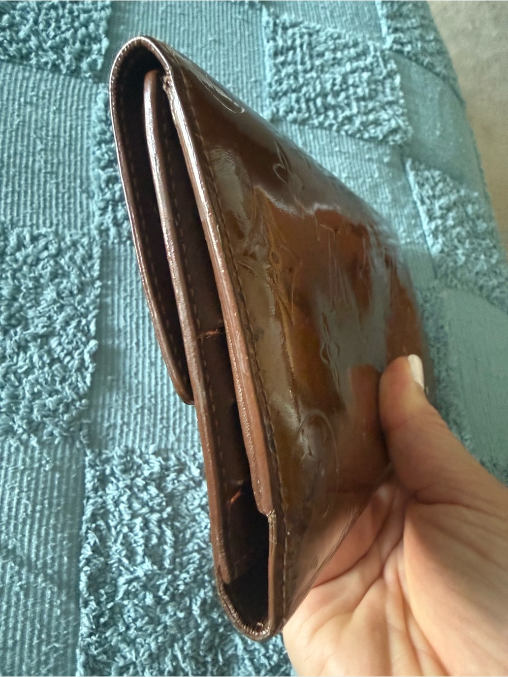 Louis Vuitton Monogram Vernis Brown Patent Snap Wallet - Picture 12 of 15